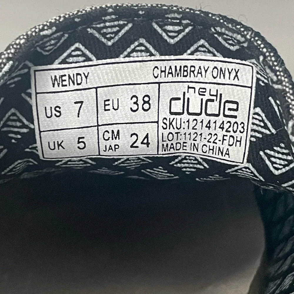 Hey Dude Wendy Chambray Onyx Shoes - Picture 8 of 8